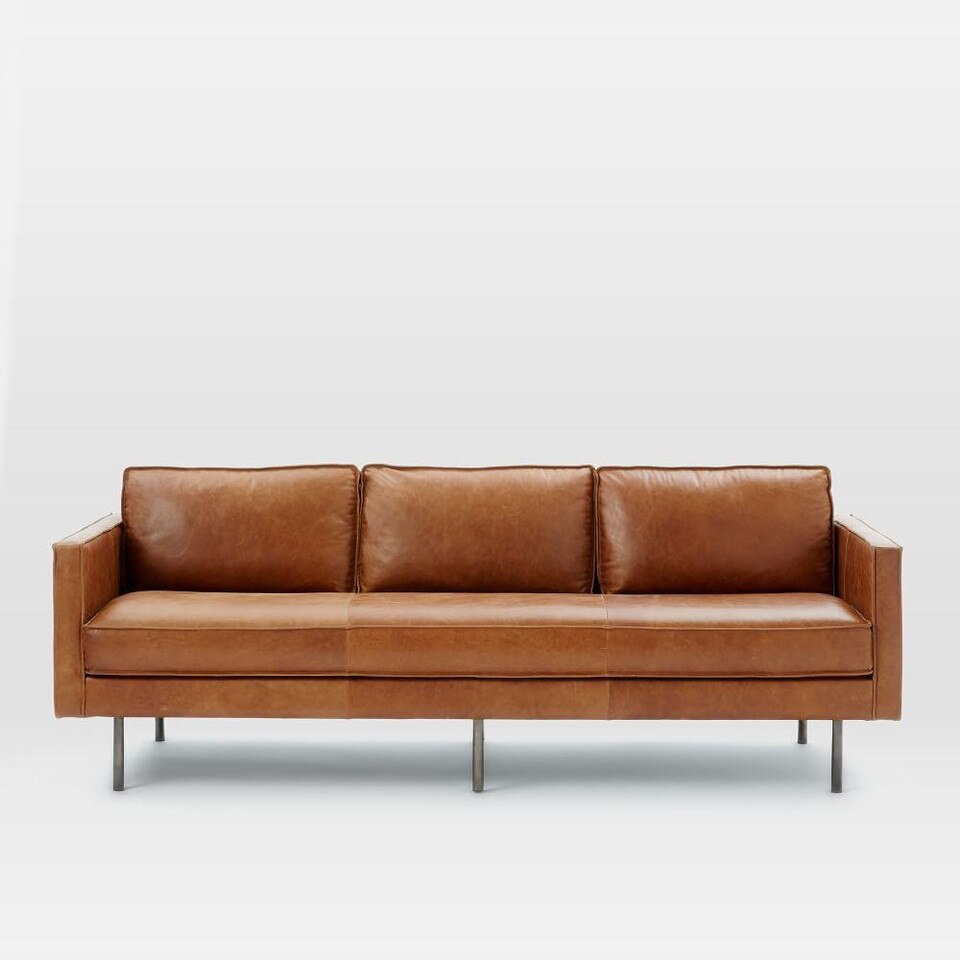 Axel Leather Sofa (226 cm) west elm Australia